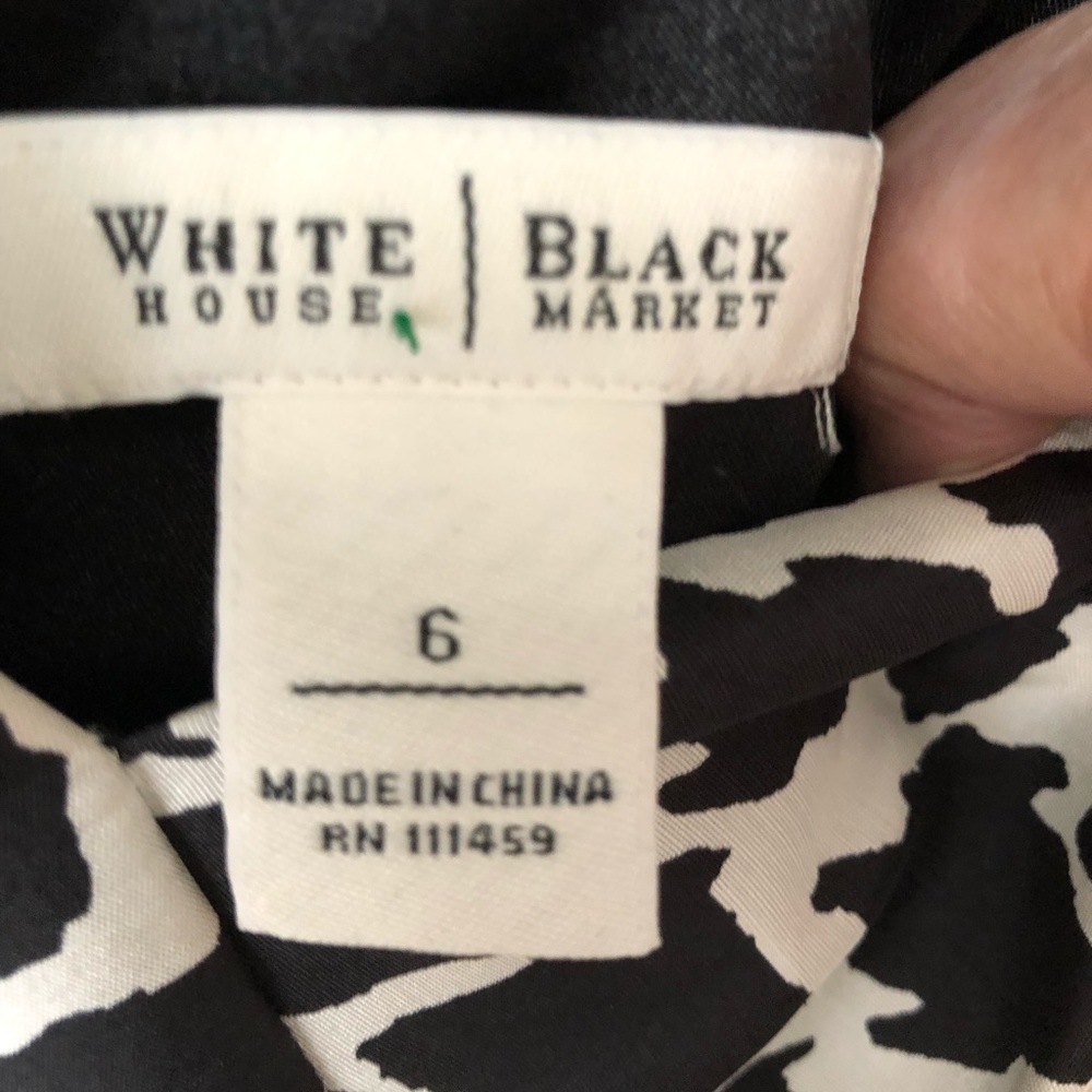 White House Black Market black&white dress size6 - Picture 3 of 3